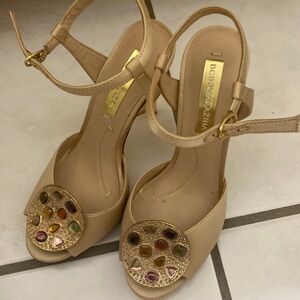Beige Gold Bejeweled BCBGMAXAZRiA